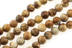 Яшма песочная бусины 6 мм, натуральные камни, поштучно, коричневые