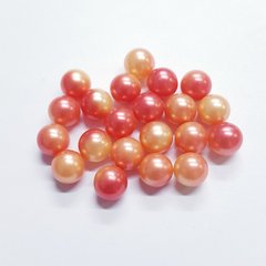 Бусина пластиковая, 8 мм, из пластмассы, красно-оранжевый, перламутровый