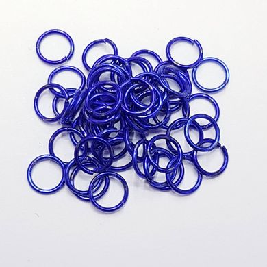 Кольцо для соединения, 6*1 мм, из бижутерного сплава, фурнитура, крашеное, синий