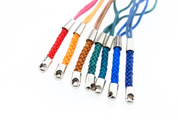Шнурок для мобильного телефона со вставкой из нейлонового шнура, длина 75 мм, цвет изумрудный