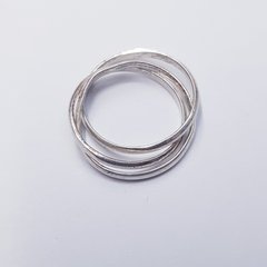 Кольцо, металлический, тройное, цвет серебро