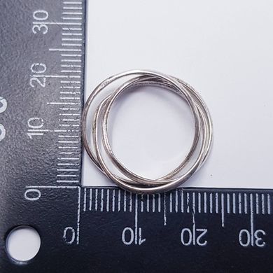 Кольцо, металлический, тройное, цвет серебро