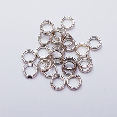 Кольцо для соединения, двойное, 4*1 мм, из бижутерного сплава, фурнитура, серебро