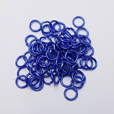 Кольцо для соединения, 5*1 мм, из бижутерного сплава, фурнитура, крашеное, синий