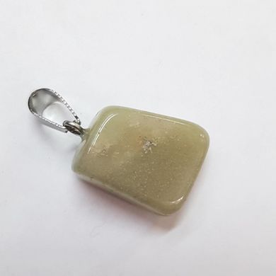 Кулон из нефрита 17*15*10 мм, из натурального камня, подвеска, украшение, медальон, светло-зеленый