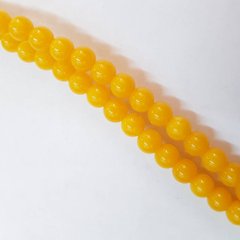 Янтарь бусины 6 мм, ~88 шт / нить, синтетические камни, на нитке, желтый