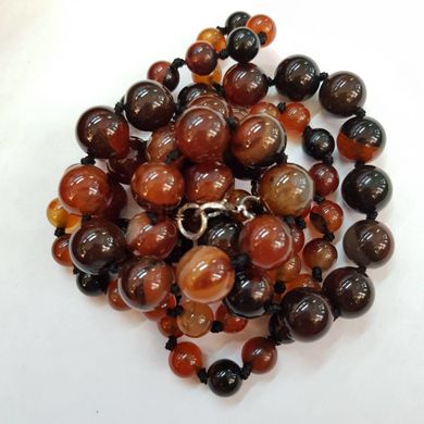 Сердолик бусины 7 мм, натуральные камни, поштучно, коричнево-черный