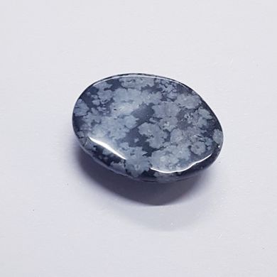 Кабошон з обсидіану 20 * 15 * 6 мм, з натурального каменю, прикраса, чорний з сірим