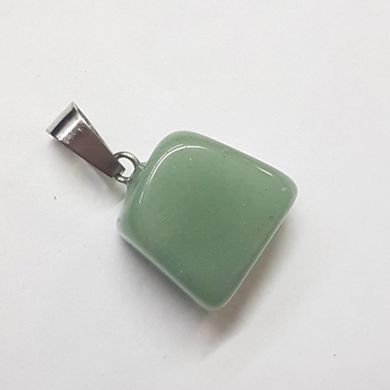 Кулон из нефрита 14*15*11 мм, из натурального камня, подвеска, украшение, медальон, светло-зеленый