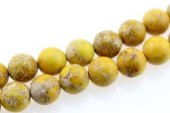 Варисцит бусины 10 мм, натуральные камни, поштучно, темно-желтый