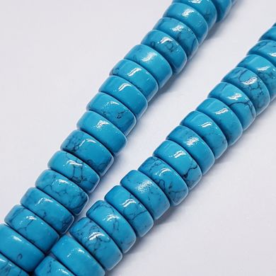 Бирюза прессованная бусины 10*4-6 мм, натуральные камни, поштучно, голубые