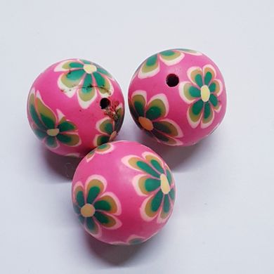 Бусины глина 17-18 мм, поштучно, розовый