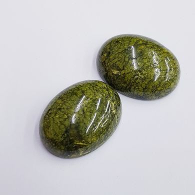 Кабошон из змеевика 22*17*7 мм, из натурального камня, украшение, зеленый