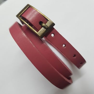 Ремінець браслет зі шкіри, ширина 9 мм, довжина 60 см, рожевий