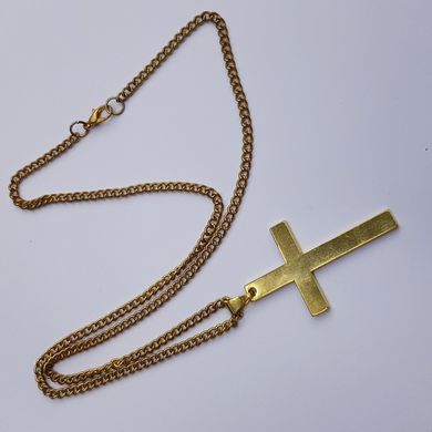 Колье подвес, из креста и цепи, длина изделия около 60 см, колье, ожерелье, золото