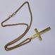 Колье подвес, из креста и цепи, длина изделия около 60 см, колье, ожерелье, золото