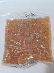 Бисер чехия Preciosa, размер 10, упаковка ~50 гр, прозрачный с радужным напылением, светло-апельсиновый
