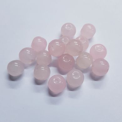 Бусини акрил 8 мм, поштучно, ефект желе, світло-рожевий