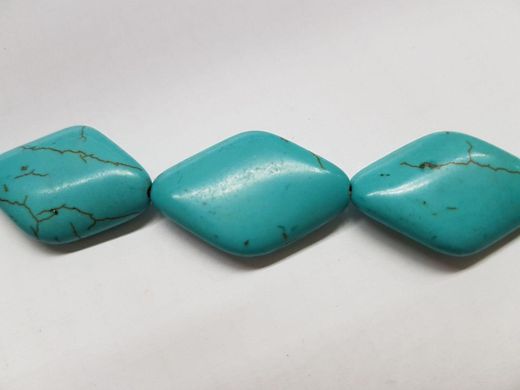Бирюза натуральная бусины 28*19 мм, ~16 шт / нить, натуральные камни, на нитке, голубые