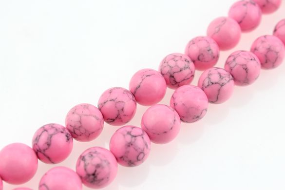 Бирюза прессованная бусины 10 мм, натуральные камни, поштучно, розовые