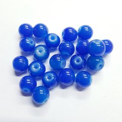 Бусини акрил 8 мм, поштучно, ефект желе, синій