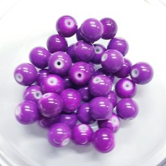 Бусины акрил 8 мм, поштучно, фиолетовый
