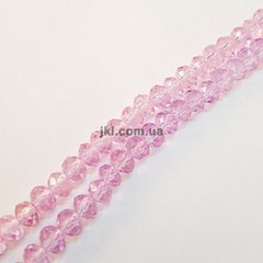 Хрусталь бусины 3*2 мм, поштучно, розово-лавандовый прозрачный.