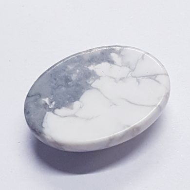 Кабошон з кахолонг 20 * 15 * 6 мм, з натурального каменю, прикраса, білий з сірим