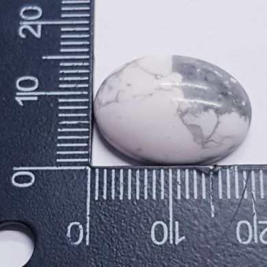 Кабошон з кахолонг 20 * 15 * 6 мм, з натурального каменю, прикраса, білий з сірим