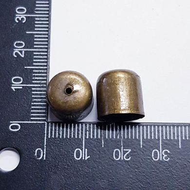 Шляпка металлическая из бижутерного сплава, 12*12 мм, колокольчик, бронза