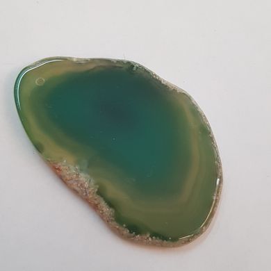 Кулон из агата 65*40*4 мм, срез из натурального камня, темно-зеленый с голубым, подвеска, украшение, медальон