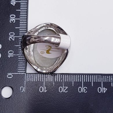 Кольцо с натуральным камнем гелиотисом, на металлической основе, мельхиор, разноцветный
