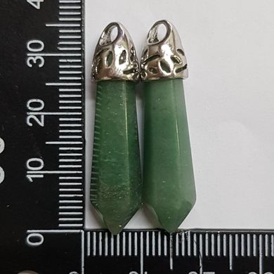 Кулон из нефрита 35-40*8*8 мм, кристалл из натурального камня, подвеска, украшение, медальон, темно-зеленый