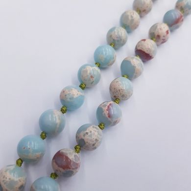 Варисцит бусины 10 мм, натуральные камни, поштучно, светло голубой с пятнами