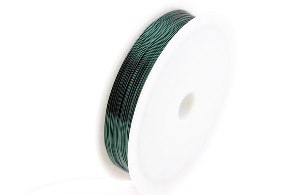 Дріт ювелірний, 0.3 мм, колір темно-зелений, 25 метрів в котушці