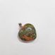 Кулон из унакита ~19*19*5 мм, из натурального камня, подвеска, украшение, медальон, розовый с зеленым