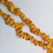 Самоцвет окрашенный натуральный бусины ширина 4-15 мм, длина нитки 45 см, крошка, натуральные камни, желтый