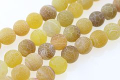 Агат морозный бусины 10 мм, натуральные камни, поштучно, желтый
