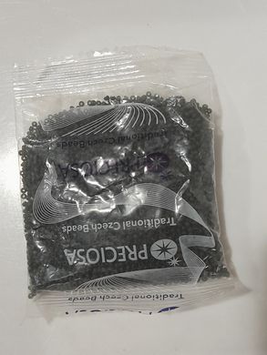 Бисер чехия Preciosa, размер 10, упаковка ~50 гр, матовый непрозрачный, черно-серый
