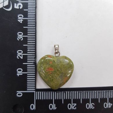 Кулон из унакита ~19*19*5 мм, из натурального камня, подвеска, украшение, медальон, зеленый с розовый