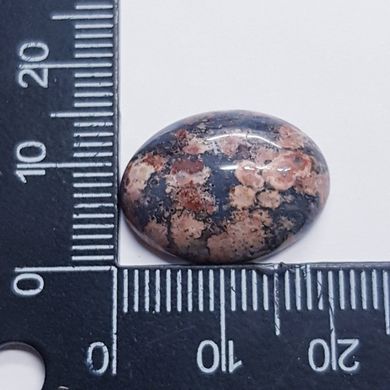 Кабошон з родоніту 20 * 15 * 6 мм, з натурального каменю, прикраса, рожевий з сірим
