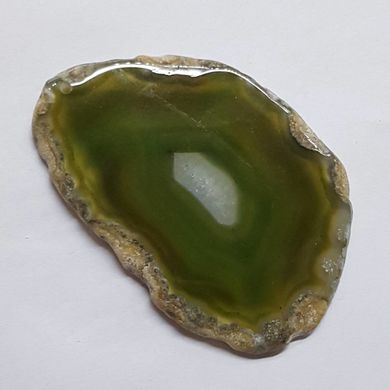 Кулон из агата 67*44*5 мм, срез из натурального камня, зеленый с белым, подвеска, украшение, медальон