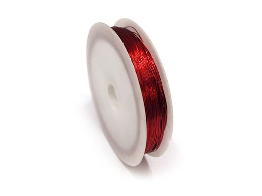 Дріт ювелірний, 0.3 мм, колір червоний, 25 метрів в котушці