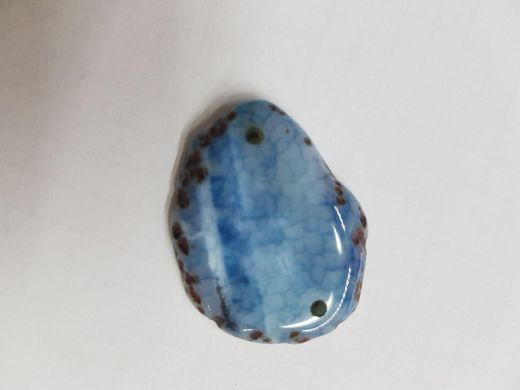 Агат вены дракона бусины коннектор 27*33 мм, натуральные камни, поштучно, голубые