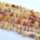 Янтарь необработанный бусины 5-13*1-8 мм, длина нитки 42-43 см, натуральные камни, крошка, желтые