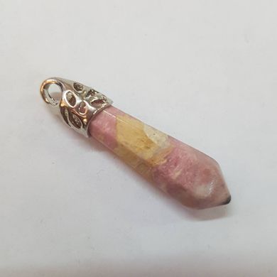 Кулон из яшмы Мукаит 35-40*8*8 мм, кристалл из натурального камня, подвеска, украшение, медальон, розовый с вкраплениями
