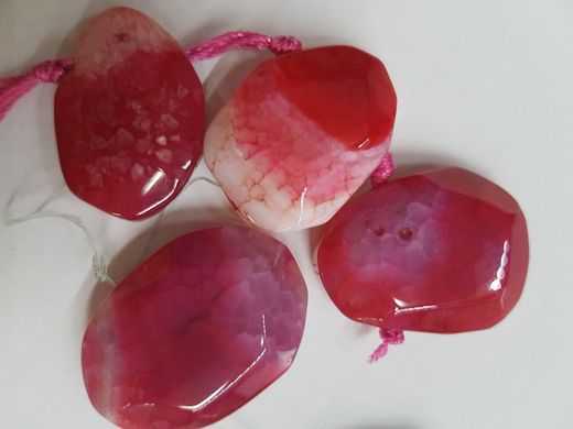 Агат вены дракона бусины 28-33*19-24 мм, натуральные камни, поштучно, розовые