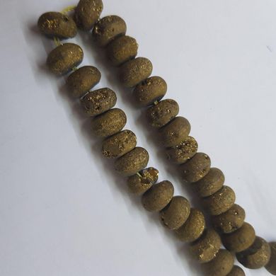 Кварц бусины друзы 9*6 мм, шлифованные, натуральные камни, поштучно, золотой