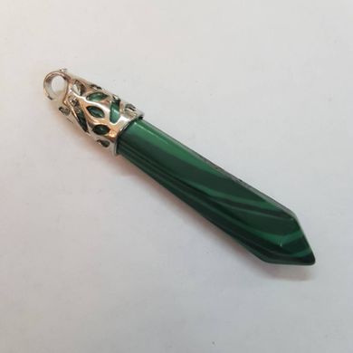 Кулон из малахита 60-63*10*8 мм, кристалл из натурального камня, подвеска, украшение, медальон, зеленый