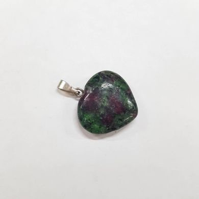 Кулон из цоизита ~19*19*5 мм, из натурального камня, подвеска, украшение, медальон, розово-зеленый, скидка 30% (есть брак)